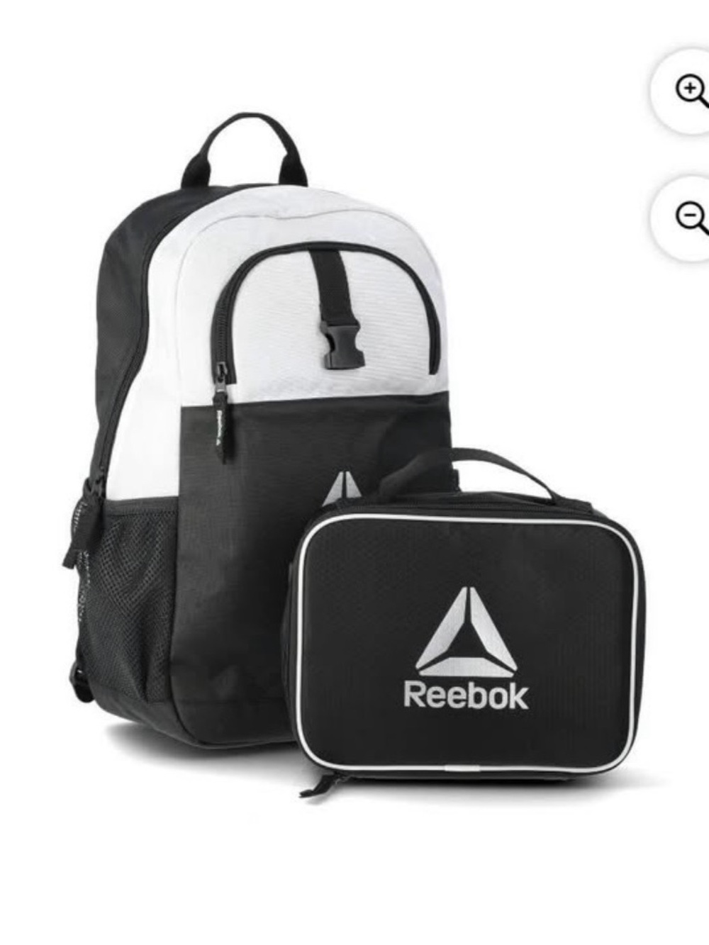 Reebok Black and White Men's Backpack with Matching Lunch Bag
